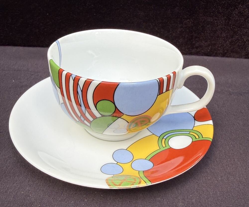 Cabaret by Tiffany & Co for F.L. Wright FDN cup and saucer 1990 Rare!